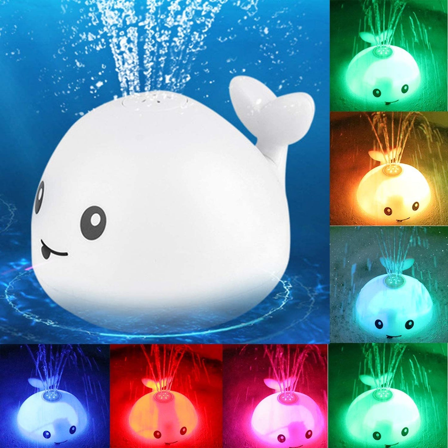 Baby Cute Cartoon Whale Floating Spraying Water Bath Toys