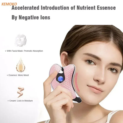 EMS Guasha Plate Scraper Board Electric Microcurrent Face Massager Face Lift Device Wrinkle Facial Lifting Firming Beauty Care